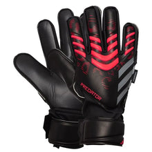 Load image into Gallery viewer, ADIDAS GOALKEEPER GLOVES PREDATOR MATCH FINGERSAVE STEALTH VICTORY - BLACK/LUCID RED KIDS