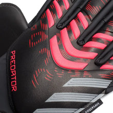 Load image into Gallery viewer, ADIDAS GOALKEEPER GLOVES PREDATOR MATCH FINGERSAVE STEALTH VICTORY - BLACK/LUCID RED KIDS