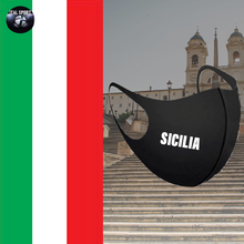 Load image into Gallery viewer, Sicilia Black Breathable Face Mask Unisex