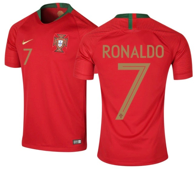 Cristiano Ronaldo 7 Portugal Football Ringer T-shirt Red/white 