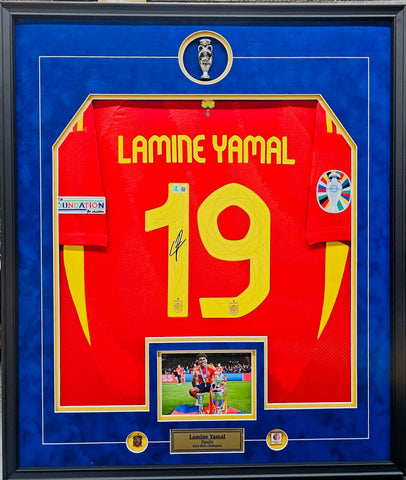 Authentic Yamine Yamal Signed Spain Euro 2024 Jersey