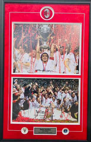 Paolo Maldini Signed Photo – 2003 Champions League Winner – AC Milan – Framed