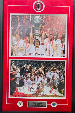 Paolo Maldini Signed Photo – 2003 Champions League Winner – AC Milan – Framed