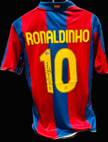 Authentic Signed Ronaldinho Barcelona Jersey