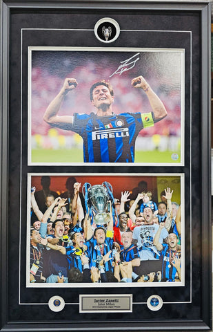 Stunning Framed Javier Zanetti 2010 Champions League Memorabilia