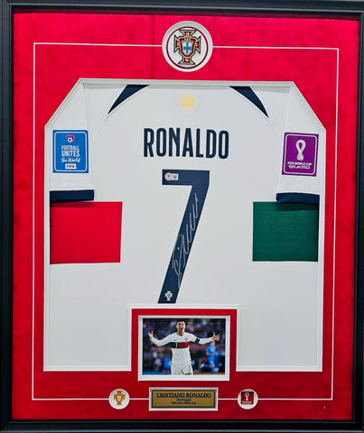 Cristiano Ronaldo Authentic 2022 World Cup Nike Portugal Signed & Framed