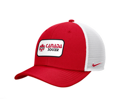 Load image into Gallery viewer, Nike Red/White Canada Soccer Rise Trucker Hat
