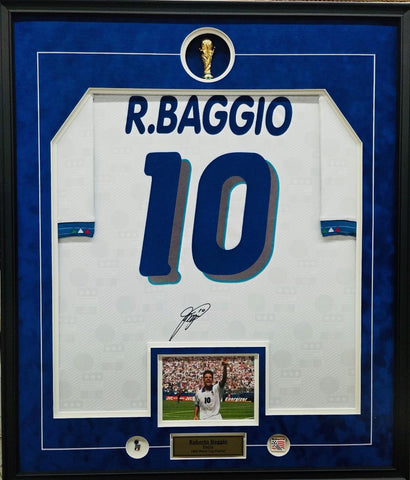 Authentic Signed Roberto Baggio Italy Away Jersey 1994