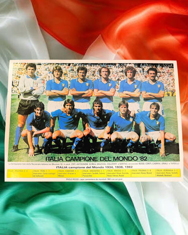 Italy 1982 World Cup Champions Team Poster