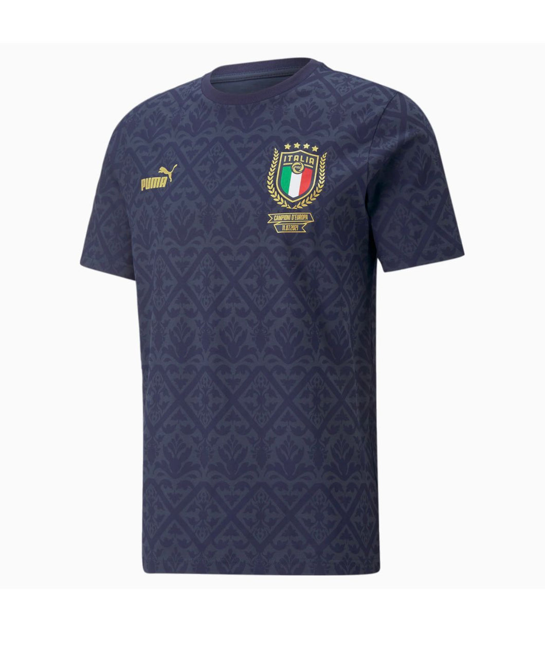 Italy Puma FIGC Graphic Winner Men's Soccer Tee (Navy)