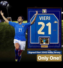 Load image into Gallery viewer, Christian Vieri&#39;s Authentic Kappa Italy Signed &amp; Framed World Cup Jersey
