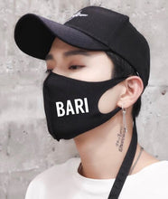 Load image into Gallery viewer, Bari Black Breathable Face Mask Unisex
