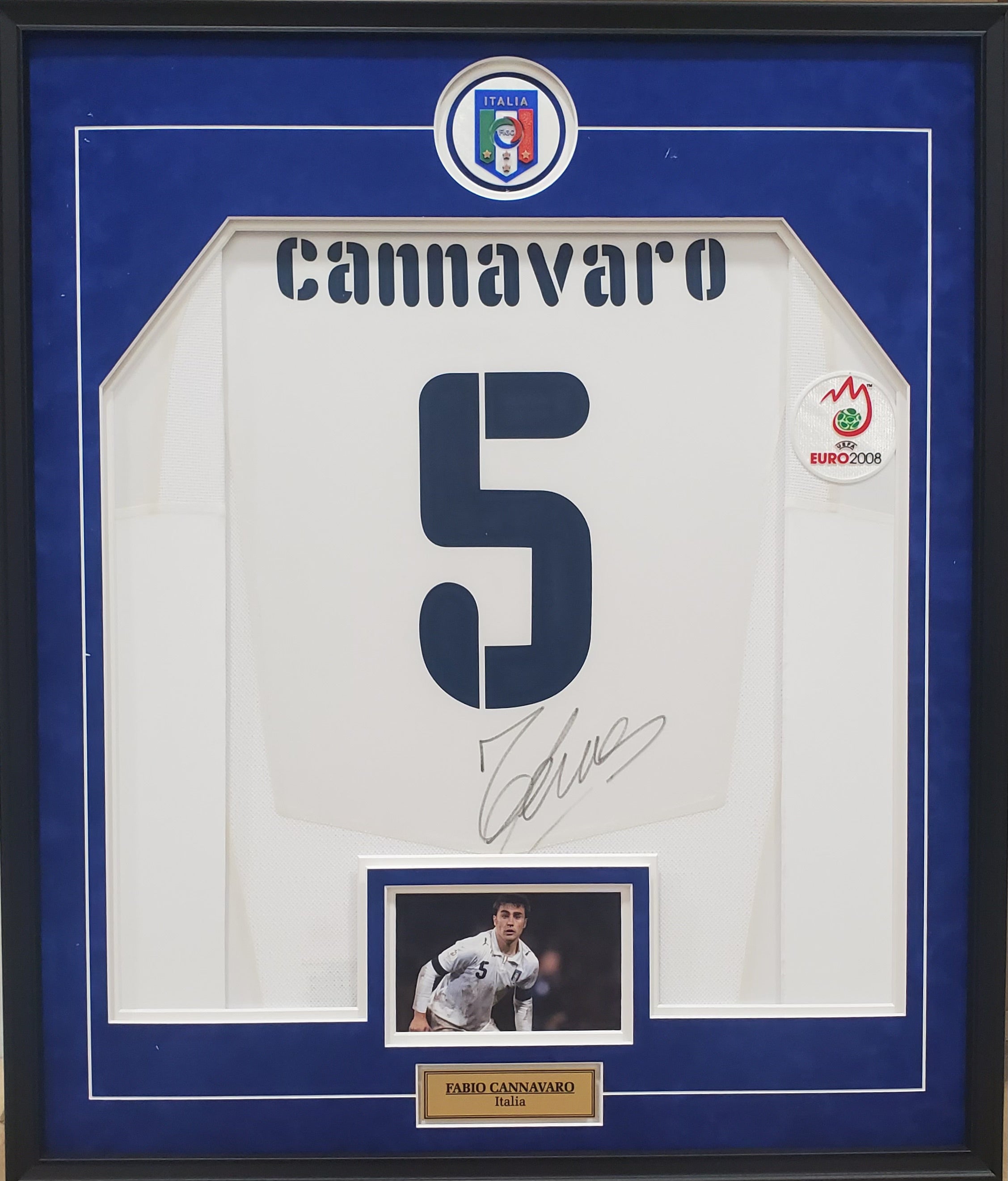 FABIO CANNAVARO SIGNED ITALY 2006 JERSEY *FRAMED* Certificate of