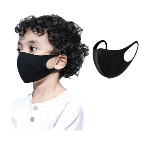 Kids Black Breathable Face Mask Unisex