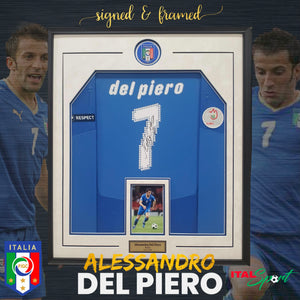 Del Piero Authentic Match Version Signed & Framed Italy 2008 Home Jersey