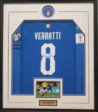 Load image into Gallery viewer, Marco Verratti Authentic Signed &amp; Framed Italy 2018 Home Jersey
