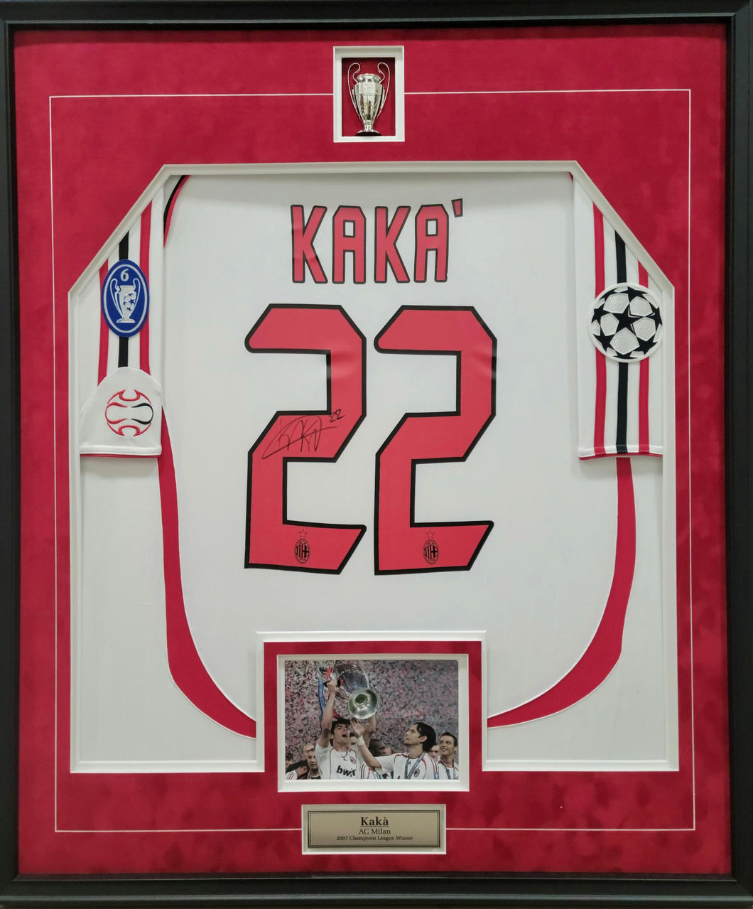 Kaka' Authentic AC Milan Signed & Framed Jersey