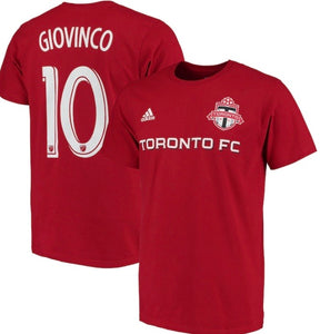 Men's Toronto FC Giovinco adidas Red Player Name and Number T-Shirt