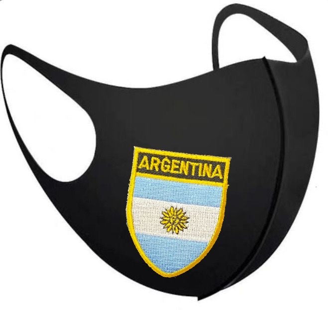 Argentina Black Breathable Face Mask Unisex