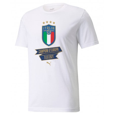 PUMA ITALY FIGC CAMPIONI D'EUROPA T-SHIRT 2021 - WHITE