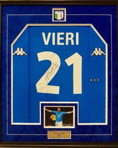 Christian Vieri's Authentic Kappa Italy Signed & Framed World Cup Jersey