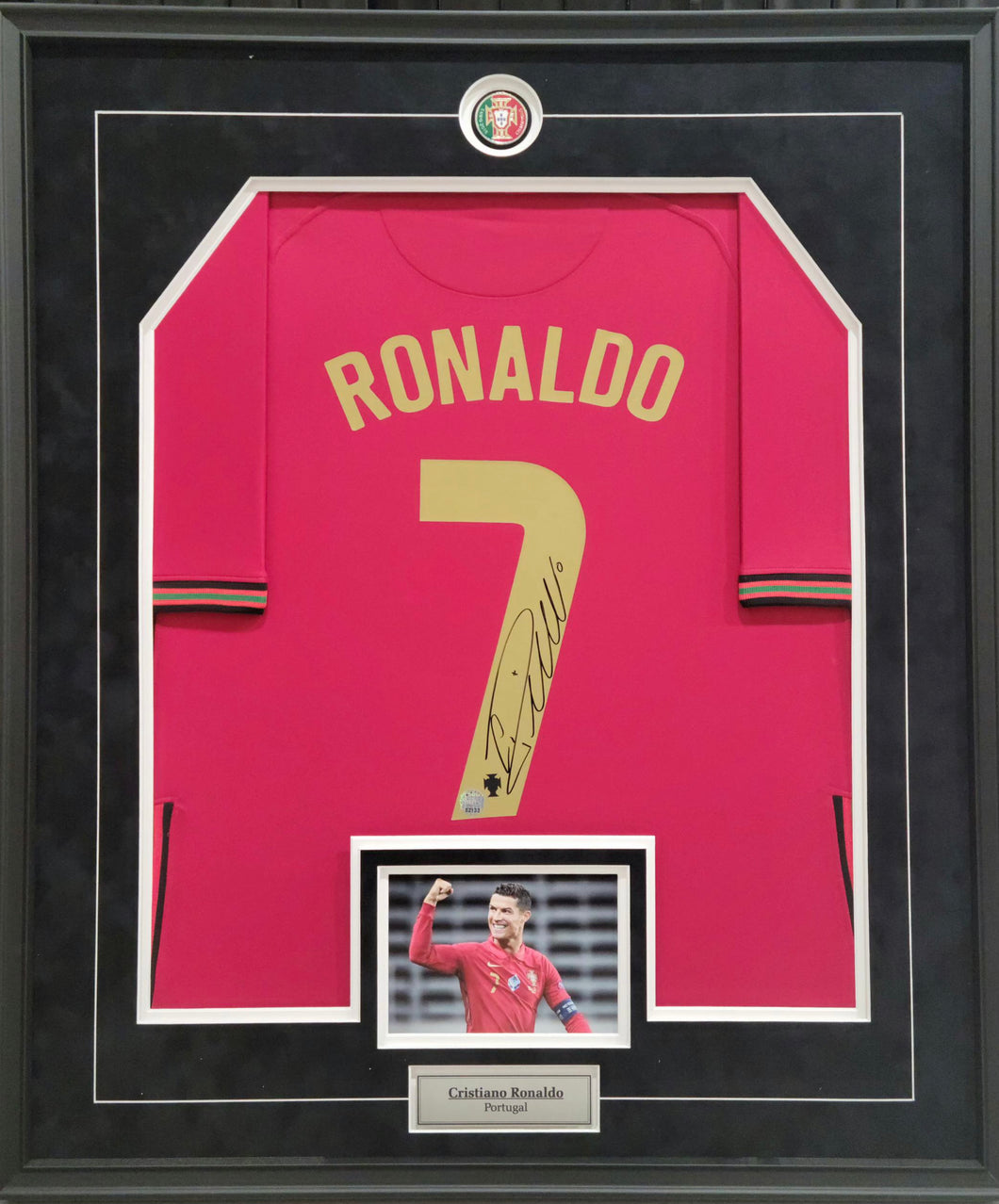 Cristiano Ronaldo Authentic 2020 Portugal Home Signed Framed