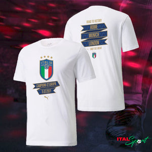 PUMA ITALY FIGC CAMPIONI D'EUROPA T-SHIRT 2021 - WHITE