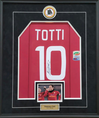 Francesco Totti Authentic 2011-12 Signed & Framed  Roma Jersey